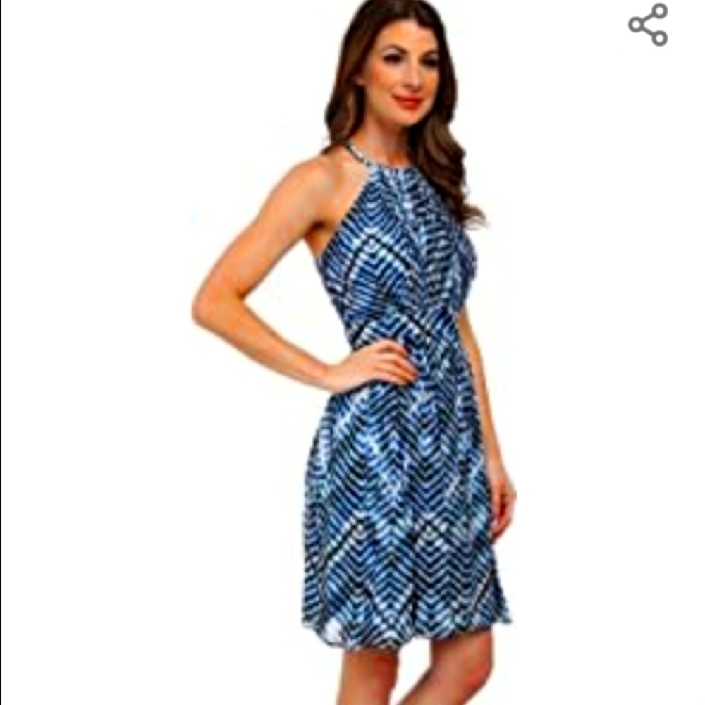 Calvin Klein Adriactic Multi Halter Dress Summer Date Night Coastal Resort Wear